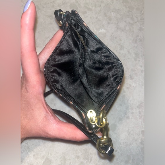 NWOT Coach wristlet brown animal print with teal accents - Picture 2 of 4